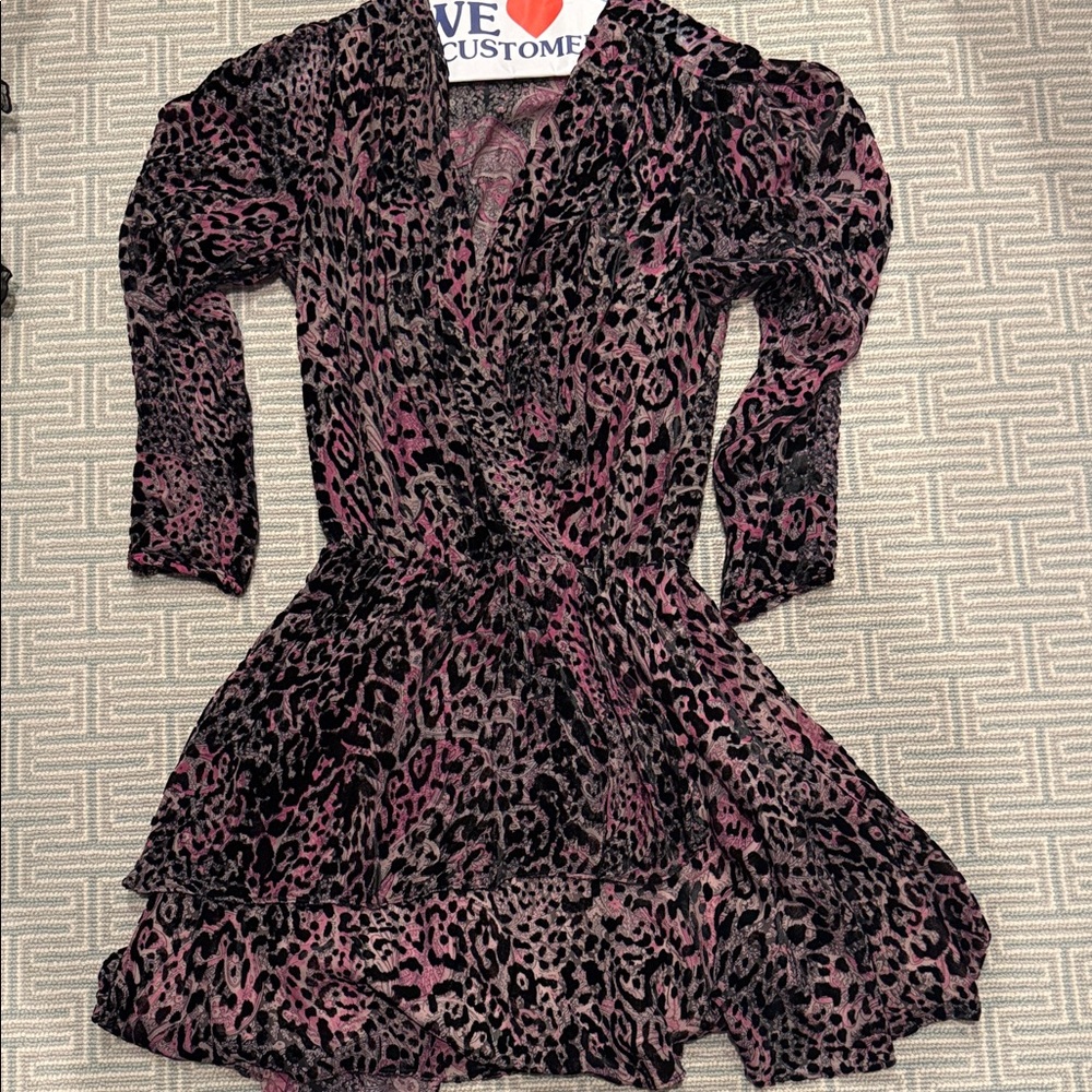 Zadig & Voltaire Pink and Black Leopard Print Dress
